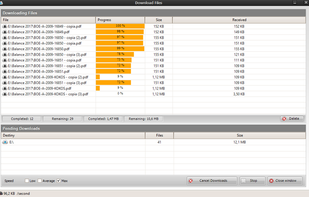 When files or folders are downloaded they also enter a process queue.