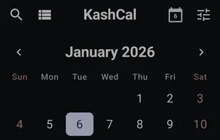 KashCal screenshot 1