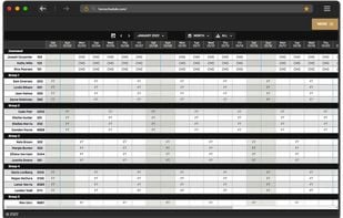 Scheduling interface of Hero Schedule.