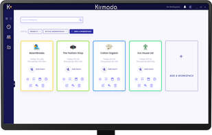Kirmada home screen - choose who you're working for to load their browser and Workspace.