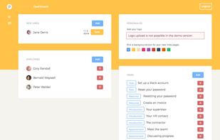 The admin dashboard
