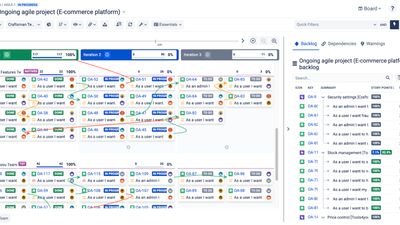Board - Visualize dependencies between various tasks, teams, and resources. Bring more predictability to your agile planning, Scrum, SAFe®, or other methodologies.
