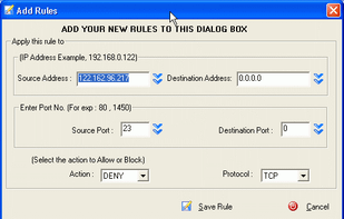 Add rule dialog