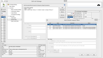 Darcy Ripper provides a large amount of configuration settings you can specify for your download process, in order to obtain exactly the web resources you desire. Some of these configuration features include the possibility of resuming web resources download (same or different download sessions), request cookie header support, basic WWW authentication, filtering requests and responses based on status codes or regular expressions, filtering responses based on their content-type or content overall, visualization of the download statistics or downloads history.