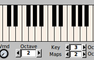 The virtual keyboard, containing many additional controls