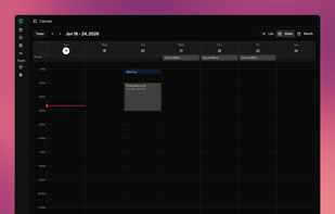 Weekly calendar view