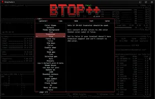 Application configuration menu