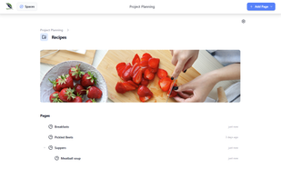 Group under a header page