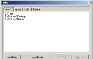 Paths selection window (drag-and-drop supported)
