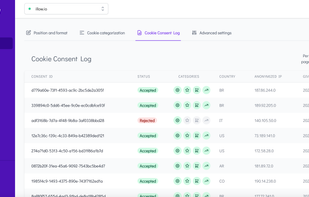 Cookie consent logs