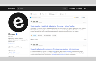 Profile page for Notes