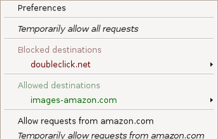RequestPolicy screenshot 1