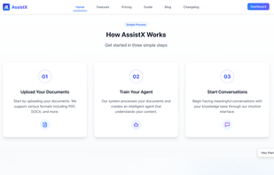 This section on the website details how to end to end journey works with the custom support ai agents
