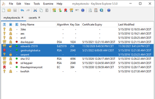 KeyStore Explorer screenshot 1