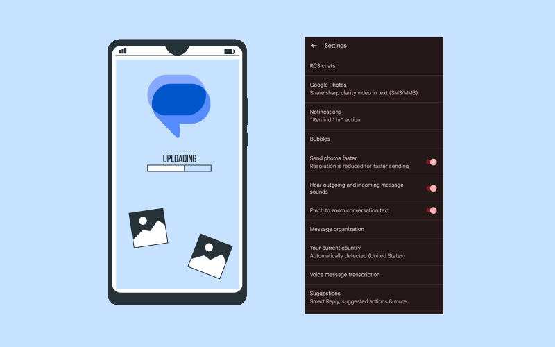 Google Messages new feature Send Photos Faster reduced resolution for