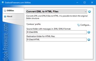 Convert EML to HTML Files for Outlook screenshot 1