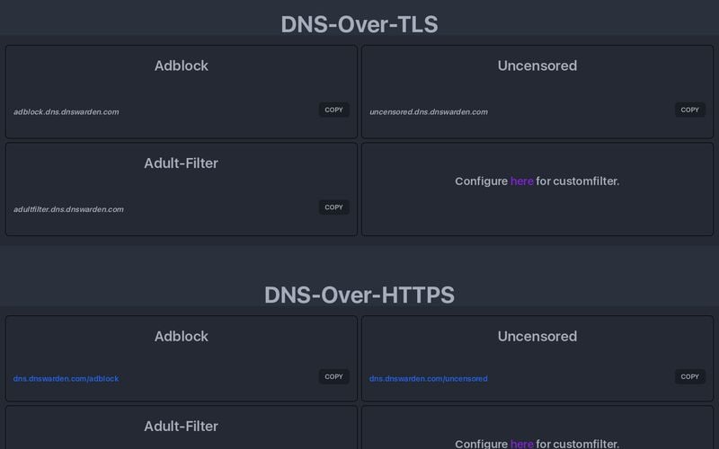 alternative to dns.adguard.com