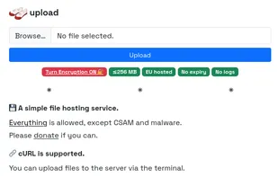 Main page, encryption off