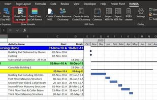 Gantt chart by Excel shape elements