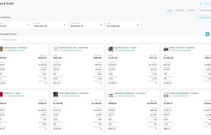 Detailed order-level and SKU-level reports with product margins, top-selling items, and fulfillment performance.