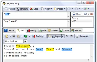 Test and debug regular expressions