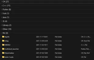 4. Ensure that you have enabled grouping by tags by selecting "Context menu on the folder background > group by > More... > Select 'Tags' in the list".