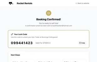 the customer confirmation page with details on how to pickup your item