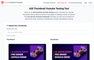 A/B Thumbnail Youtube Testing Tool