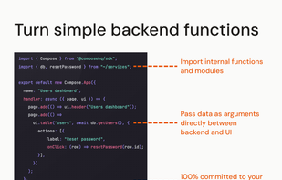 Turn simple backend functions