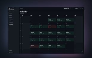 Calendar view on desktop.