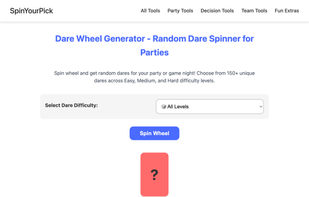 Dare Wheel Generator - Random Dare Spinner for Parties