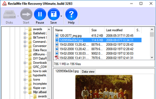 Typically you can browse, preview and save files only minutes after starting the scan!