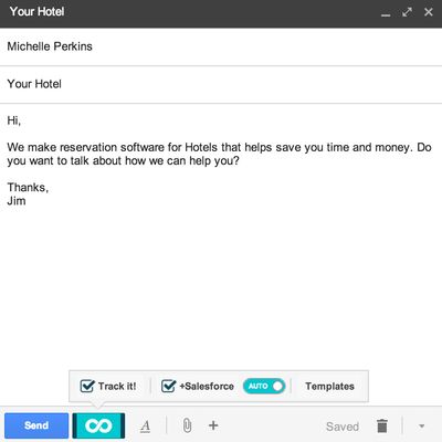 Gmail compose screen with Groove.
