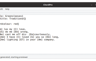 The ChordPro text editor GUI with song lyrics and chords. 

Source: https://www.linux-magazine.com/Issues/2020/236/ChordPro