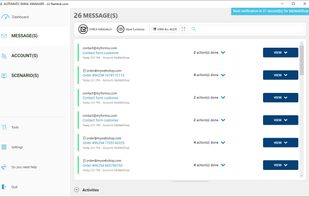 Main interface showing processed emails