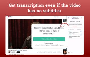 Get transcription even if the video has no subtitles