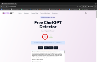 ZeroGPT Sample AI Input image