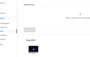 Use the media manager to upload images for e-mail campaigns on the server's filesystem, Amazon S3, or any S3 compatible (Minio) backend.