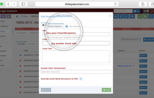 Attachment distribution via email/fax or hardcopy.