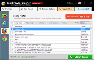 Fast Browser Cleaner screenshot 1