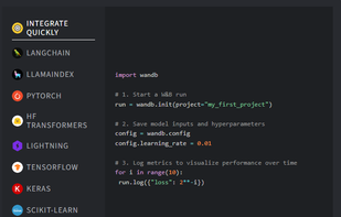Weights &amp; Biases screenshot 1