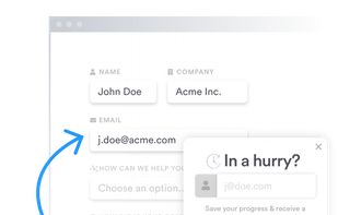 Save & Continue Later: Saved progress functionality, compatible with any form builder / provider • Form abandonment software — Insiteful.co