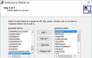 OraDump to MSSQL screenshot 2