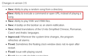 New in V2.5: Ability to execute a command or open URL 