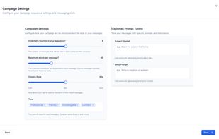 Complete control of prompts for each campaign