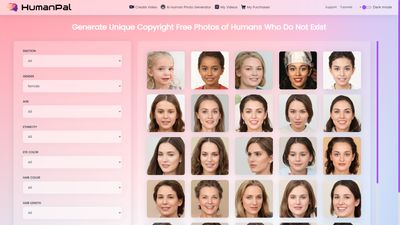 Use the AI Human Photo Generator technology to generate random faces that don't exist in real-life. Choose any face and use it as a spokesperson in your videos.