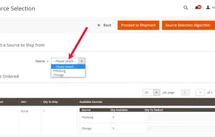 Multi Inventory Stock Selection Shipment