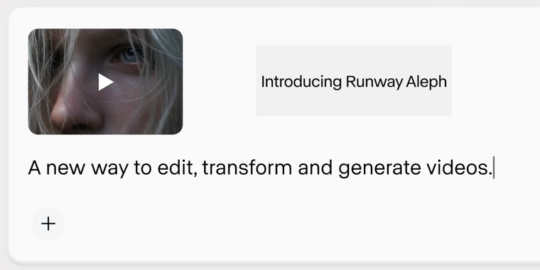 Runway releases Aleph model enabling advanced AI-powered video editing image