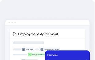 Advanced formulas
Reduce the risk of human error with advanced formulas. No more manual calculations and the risk of a single costly comma. Our CLM platform makes it effortless for you to embed complex, conditional logic and advanced formulas into your workflows. 