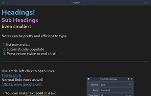 Screenshot of TrayMD